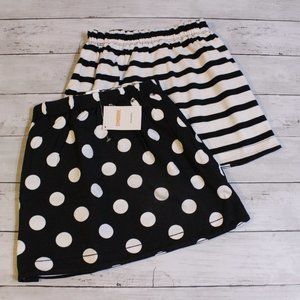 Gymboree Girl Reversible Skirt Size 4 4T Purrfectly Fabulous Black White